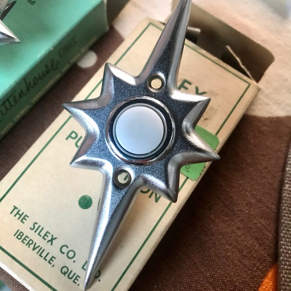 ✨Vintage MCM Atomic Starburst RITTENHOUSE Doorbell push button - Picture 6 of 8